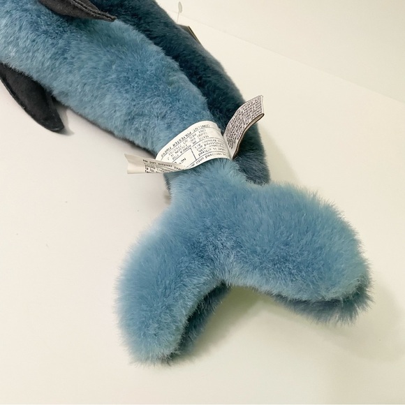 Vintage 1986 Gund Brand Blue Bottle Nosed Dolphin Stuffed Animal Plush - Picture 12 of 16